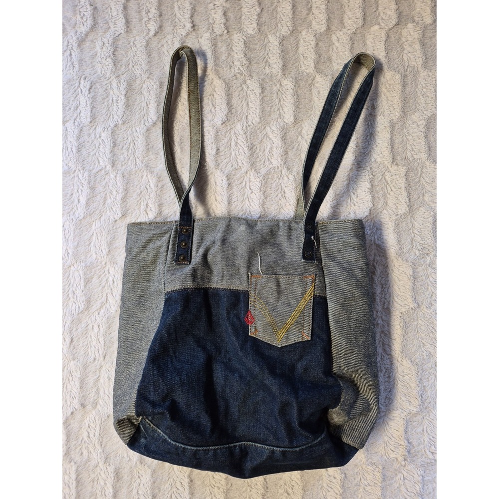 Vintage Volcom Bag Purse Laptop Denim Blue Double Handles Skater Chick 90s-Y2K